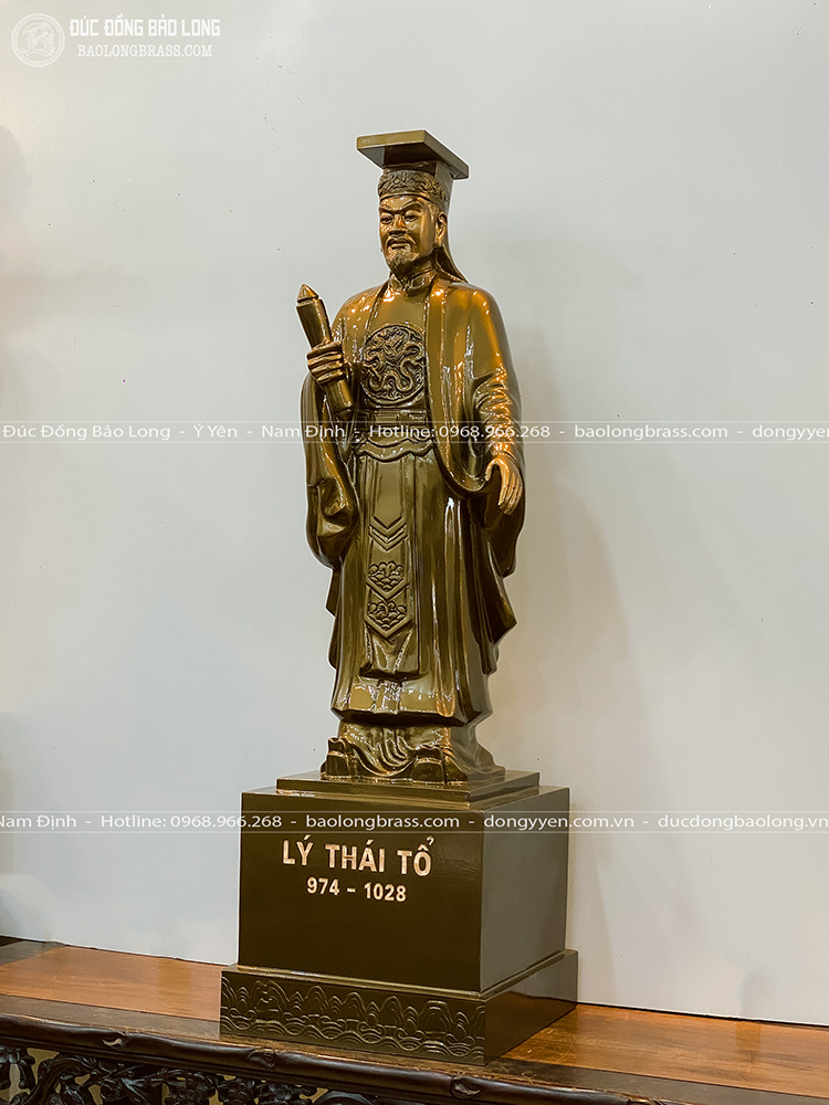 Tượng Vua Lý Thái Tổ Bằng Đồng Đỏ Cao 89Cm