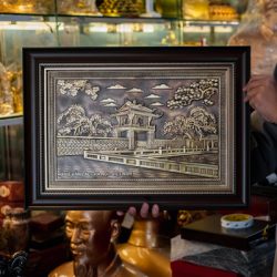 Tranh Khuê Văn Các bằng đồng màu giả cổ