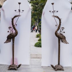 Đôi Hạc Thờ Bằng Đồng Thau Cao 1m76 Màu Hun Đen