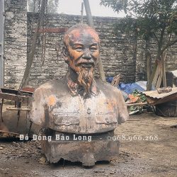 Tượng Chân Dung Bác Hồ Bằng Đồng Đỏ Cao 1m3