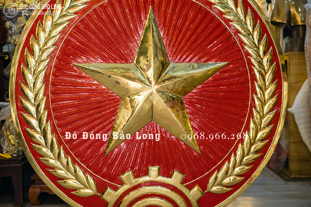 Huy Hiệu Quân Đội Bằng Đồng Vàng ĐK 1m2