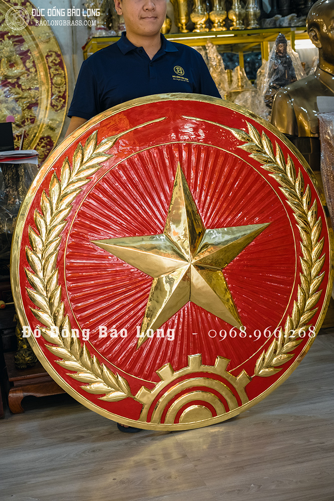 Huy Hiệu Quân Đội Bằng Đồng Vàng ĐK 1m2