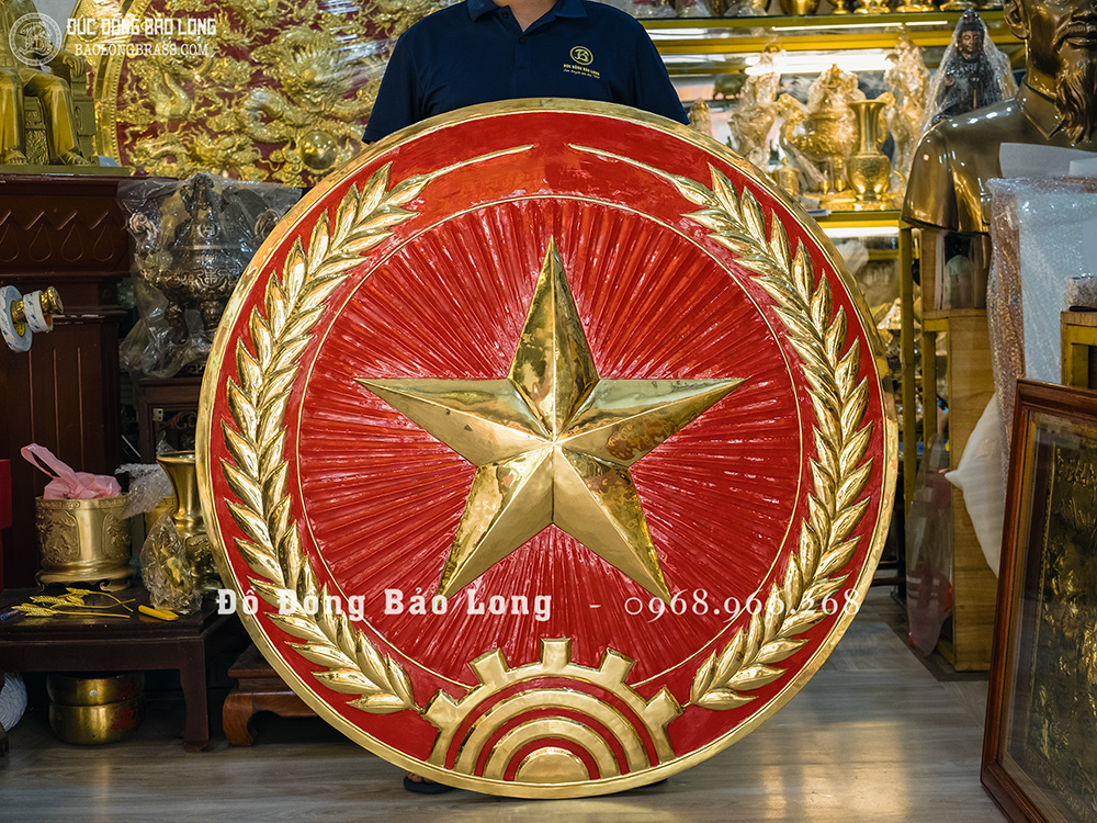 Huy Hiệu Quân Đội Bằng Đồng Vàng ĐK 1m2