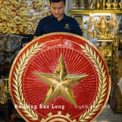 Huy Hiệu Quân Đội bằng đồng vàng đường kính 1m2