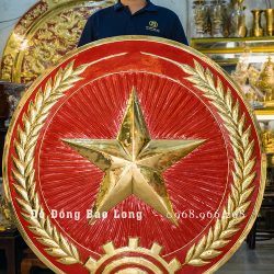 Huy Hiệu Quân Đội bằng đồng vàng đường kính 1m2