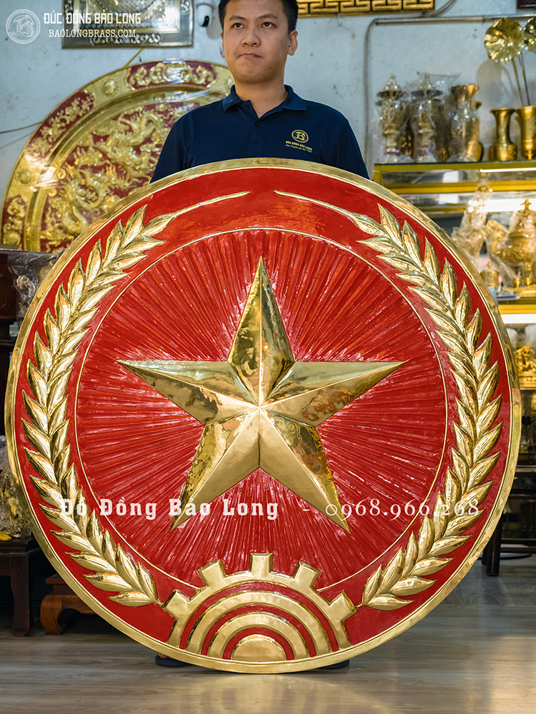 Huy Hiệu Quân Đội Bằng Đồng Vàng ĐK 1m2