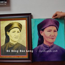 Tranh Khắc Chân Dung Ông Bà Bằng Đồng Khổ 37cm x 45cm