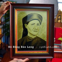 Tranh Khắc Chân Dung Ông Bà Bằng Đồng Khổ 37cm x 45cm