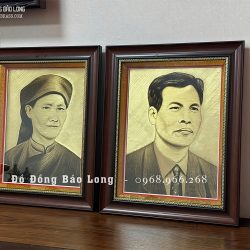 Tranh Khắc Chân Dung Ông Bà Bằng Đồng Khổ 37cm x 45cm