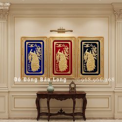 Tranh Phú Quý Cát Tường Bằng Đồng Mạ Vàng 24K Khổ 1m09 x 71cm