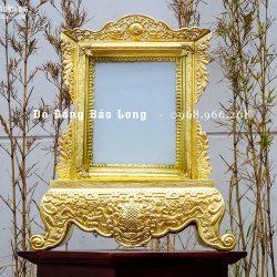 Khung ảnh thờ bằng đồng vàng cao 53cm