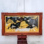 Tranh Thuận Buồm Xuôi Gió bằng đồng dát bạc dát vàng 9999 Khổ 1m55 x 88cm