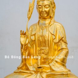Tượng Quan Thế Âm Bồ Tát bằng đồng dát vàng 9999 cao 61cm