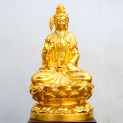 Tượng Quan Thế Âm Bồ Tát Bằng Đồng Dát Vàng 9999 Cao 61Cm