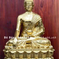 Tượng Phật Thích Ca Xúc Địa Ấn Bằng Đồng Catut Cao 1m