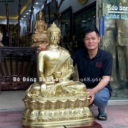 Tượng Phật Thích Ca Xúc Địa Ấn Bằng Đồng Catut Cao 1m