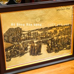 Tranh Khắc Phố Hiến Xưa Bằng Đồng Khổ 70cm x 90cm