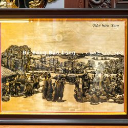 Tranh Khắc Phố Hiến Xưa Bằng Đồng Khổ 70cm x 90cm