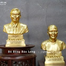 Tượng chân dung Ông Bà bằng đồng vàng cao 30cm