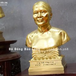 Tượng chân dung Ông Bà bằng đồng vàng cao 30cm