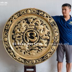 Mâm Đồng Tứ Linh Long - Lân - Quy - Phụng Bằng Đồng ĐK 1m2