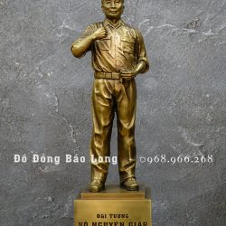 Tượng Bác Giáp Đứng Bằng Đồng Màu Trầm Cổ Cao 42Cm