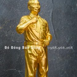 Tượng Bác Giáp đứng bằng đồng dát vàng 9999 cao 42cm