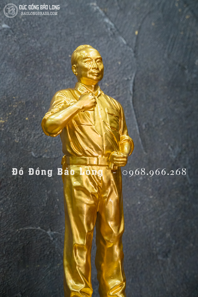 Tượng Bác Giáp Đứng Bằng Đồng Dát Vàng 9999 Cao 42Cm