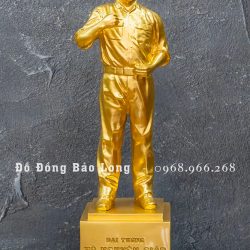 Tượng Bác Giáp đứng bằng đồng dát vàng 9999 cao 42cm
