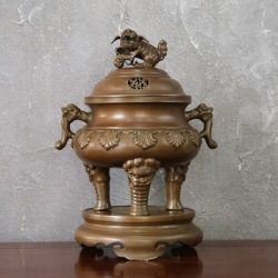 Đỉnh đồng Thập Sòi màu trầm cổ cao 46cm