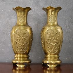 Đôi Lọ Tứ Quý bằng đồng vàng cao 50cm
