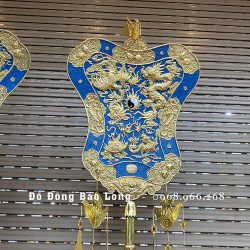 Quạt Ba Tiêu bằng đồng vàng 78cm x 50cm