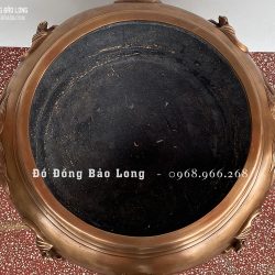 Lư xông trầm bằng đồng đỏ cao 50cm màu trầm cổ