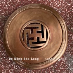 Lư xông trầm bằng đồng đỏ cao 50cm màu trầm cổ