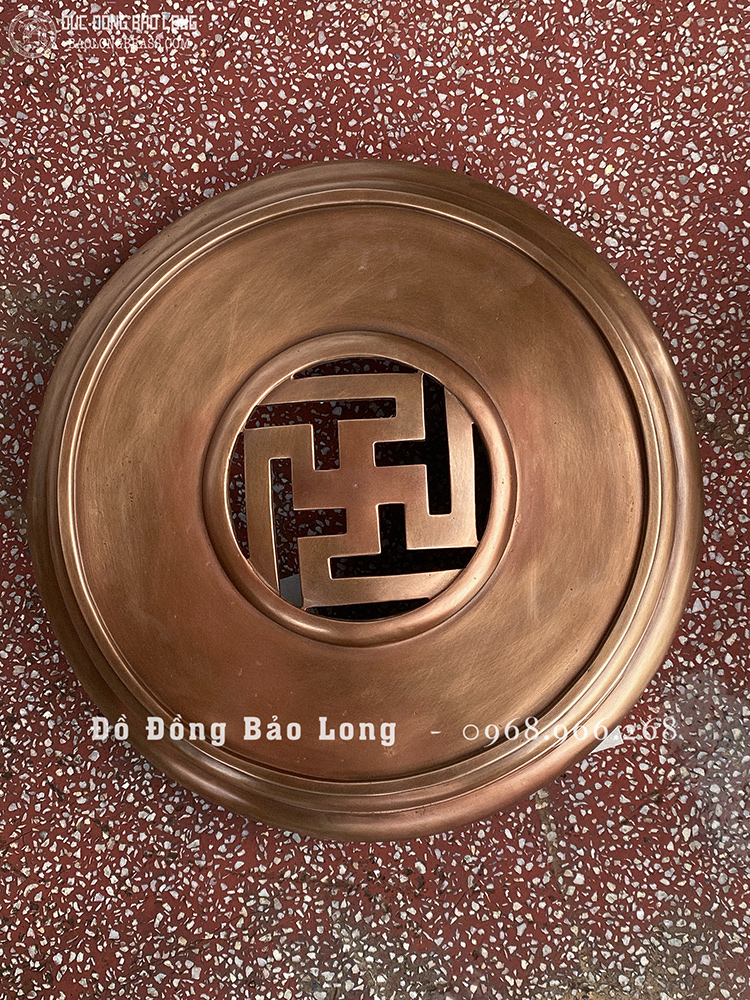 Lư Xông Trầm Bằng Đồng Đỏ Cao 50Cm Màu Trầm Cổ