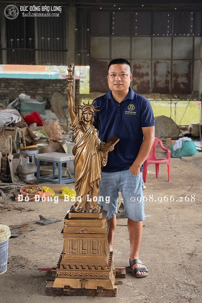 Tượng Nữ Thần Tự Do Bằng Đồng Đỏ Cao 1m55