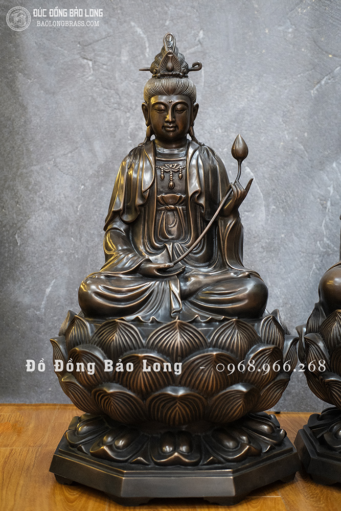 Bộ tượng Tây Phương Tam Thánh bằng đồng đỏ cao 69cm
